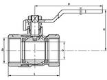 Кран шаровой из латуни с внутренней резьбой 1" - Tecofi - фото 2