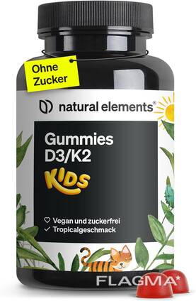 Natural Elements Vitamin D3 K2 Gummies Kids–120 Fruity Gummies Shop now at Beyston . com